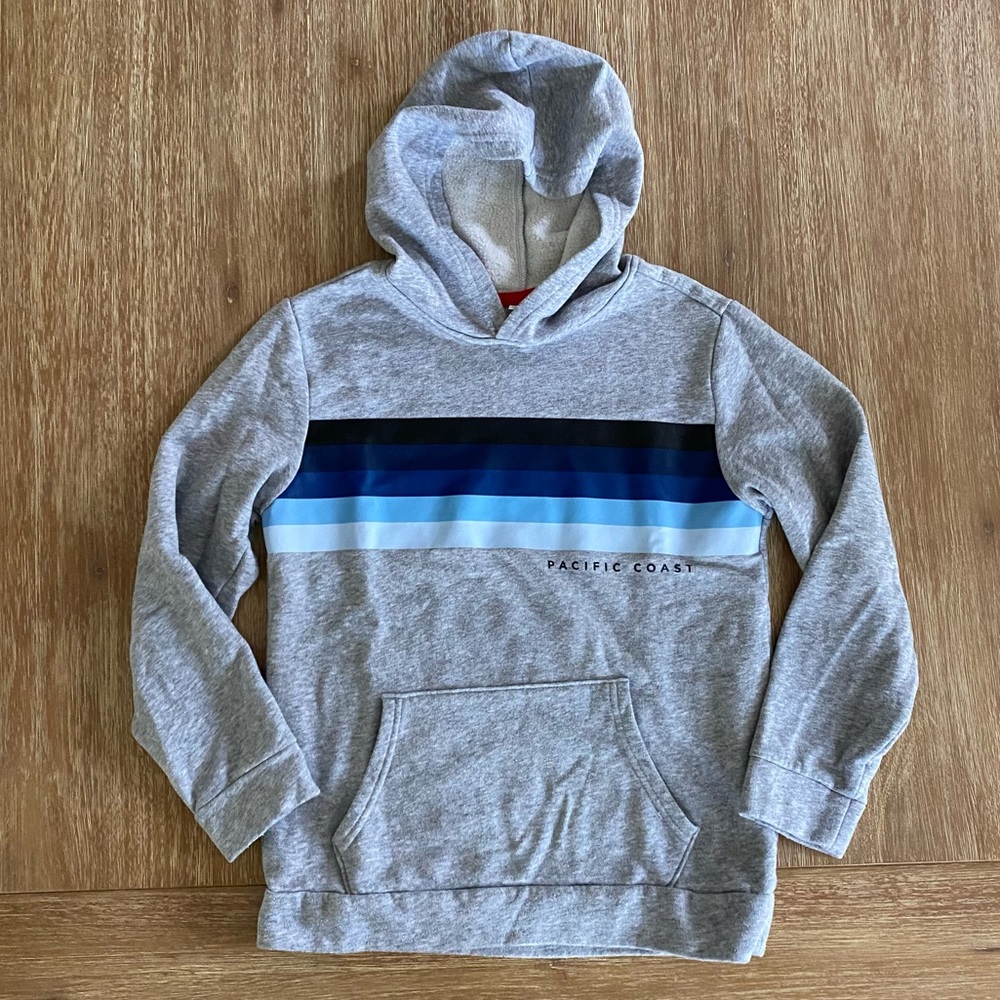 Old Navy Boys’ Pacific Coast Stripe Graphic Hooded Sweatshirt Size L